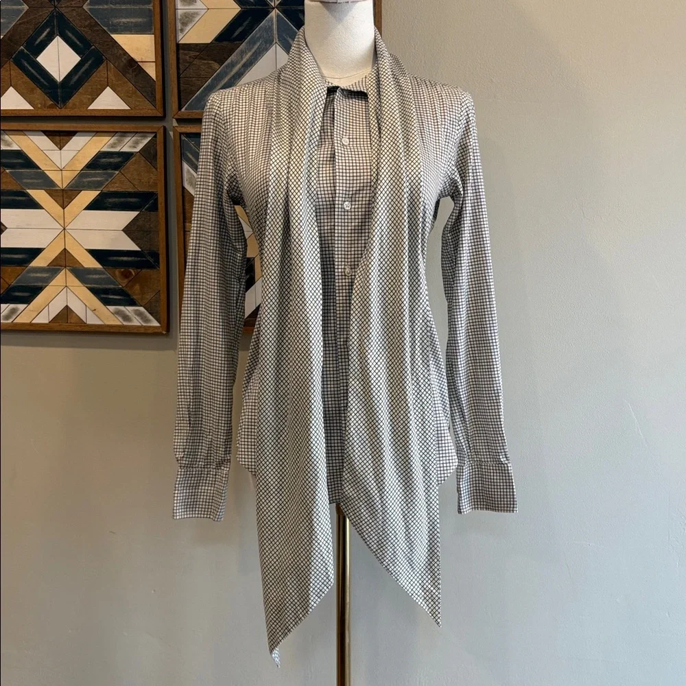 Vintage Ralph Lauren Button-Front Long Sleeve Top with Scarf size 2 Slim Fit - Picture 12 of 16